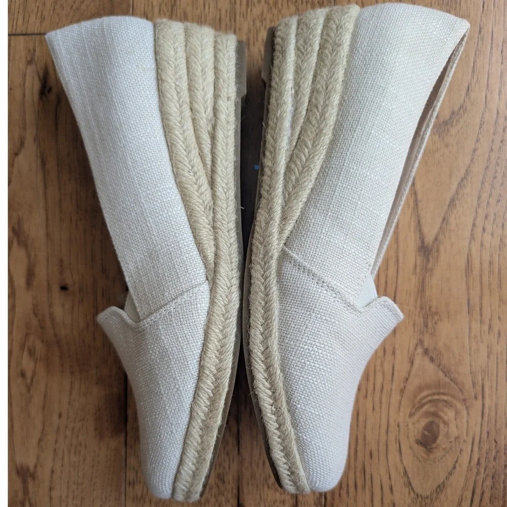 LifeStride Espadrille Wedge Beige Fabric Velocity 2.0 Womens 8.5M Comfort‎ Jute